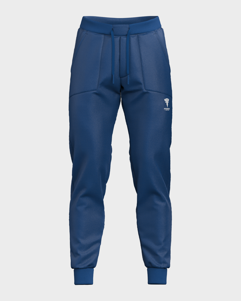 Mens Cuff Bottom Tech Joggers Blue Fitness For All